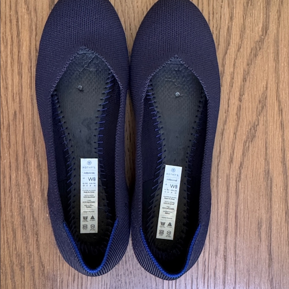 Rothy's Women's Round Toe Navy Flats Size 8 - Picture 6 of 8
